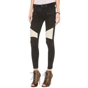 NEW Hudson Womens Size 28 Shelby 100% French Lamb Nubuck Biker Moto Jeans $1000